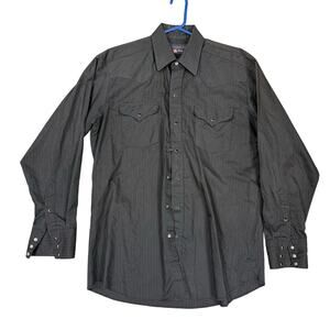 Vintage Panhandle Slim Pearl Snap Western Shirt 16.5-35 Perm Press Made In USA